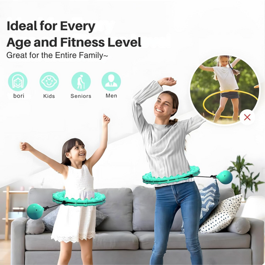 Fitness Hoop for Adult Weight Loss, 2 in 1 Smart Fitness Workout Hula Circle Hoops